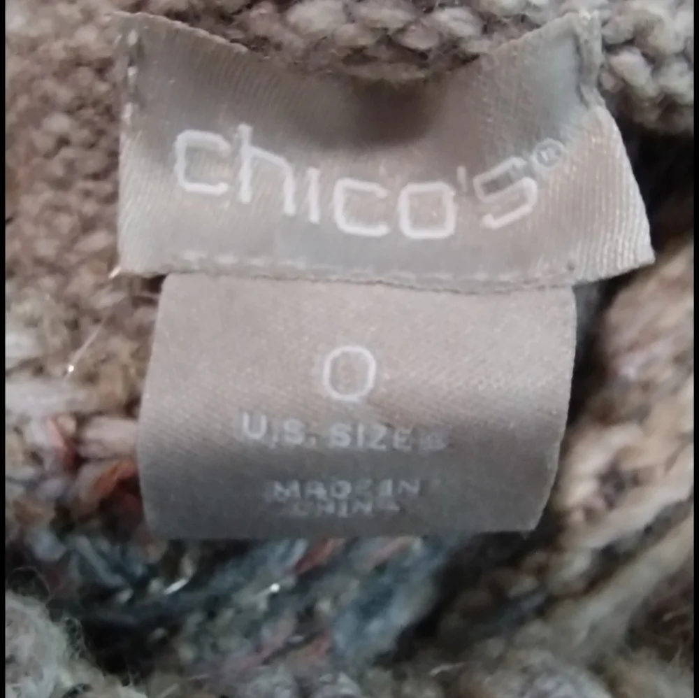 CHICO'S Women's Wool Grannnycore‎ Fisherman Chunky Sweater size S Cable Knit